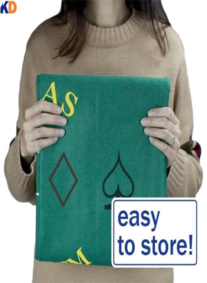 WMX KD Casino Tabletop Felt Layout Mat for Nights Game, Fun Casino, Parties, and Events! 36"x72" (Green Texas Hold'em) - Image 5